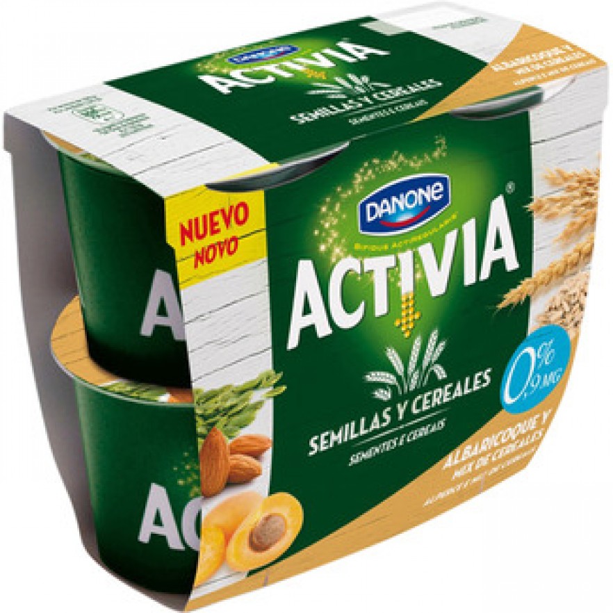 DANONE ACTIVIA SEMILLAS Y CEREALES yogur albaricoque y mix cereales pack 4