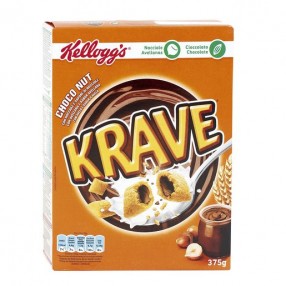 KELLOGG´S KRAVE Cereales rellenos de cacao y avellana paquete 410 grs