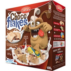 CUETARA  Choco flakes galletas rellenas de chocolate caja 600 grs