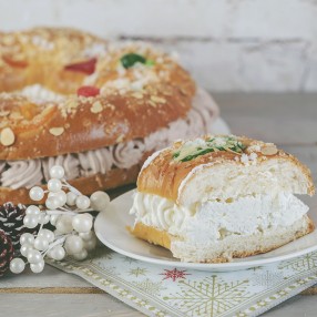 Roscón de reyes relleno de nata 100 grs